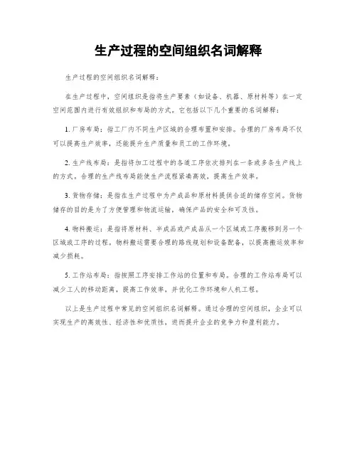 生产过程的空间组织名词解释