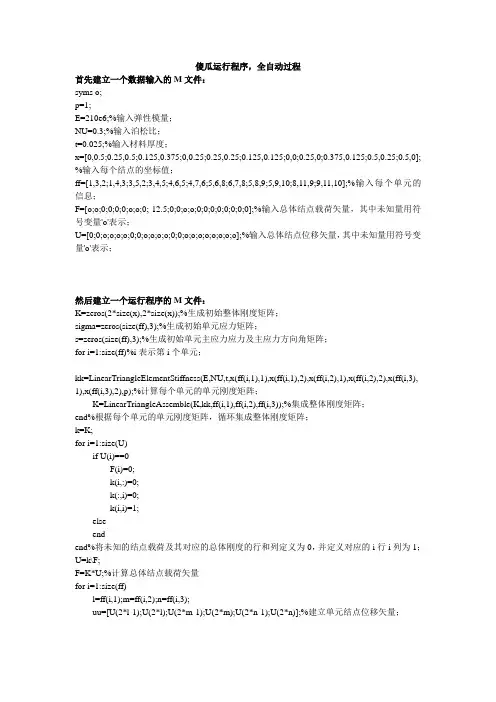 现行三角元有限元MATLAB源程序