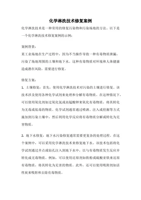 化学淋洗技术修复案例