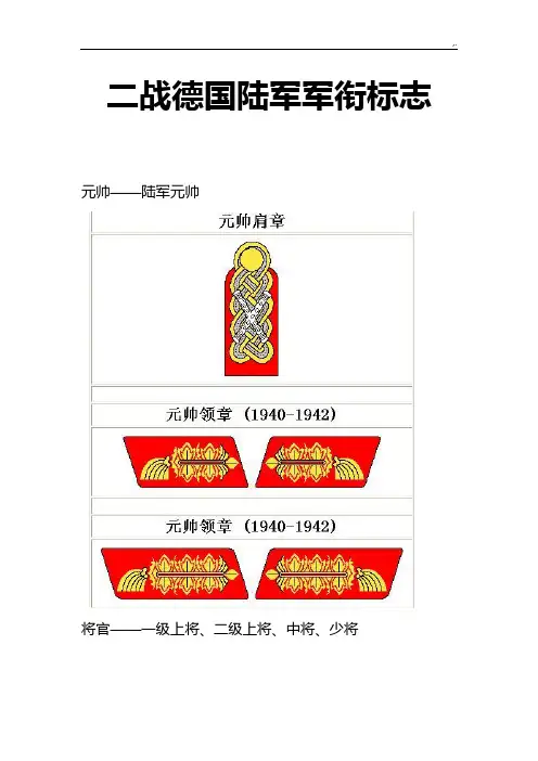 二战德国陆军军衔标志