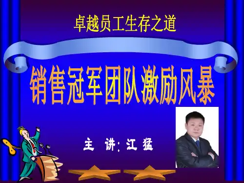 销售冠军团队激励风暴ppt课件