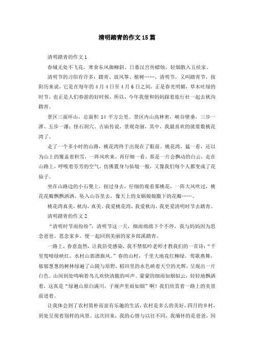 清明踏青的作文15篇