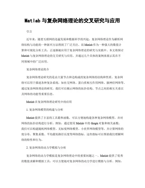 Matlab与复杂网络理论的交叉研究与应用