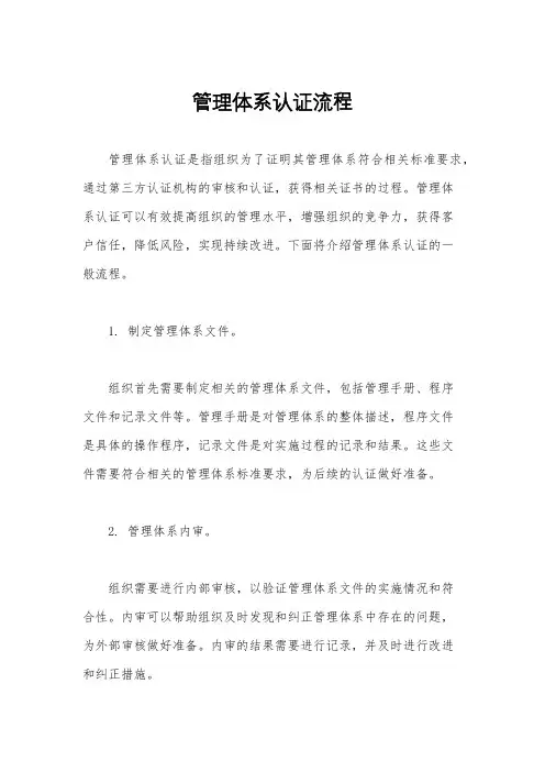 管理体系认证流程
