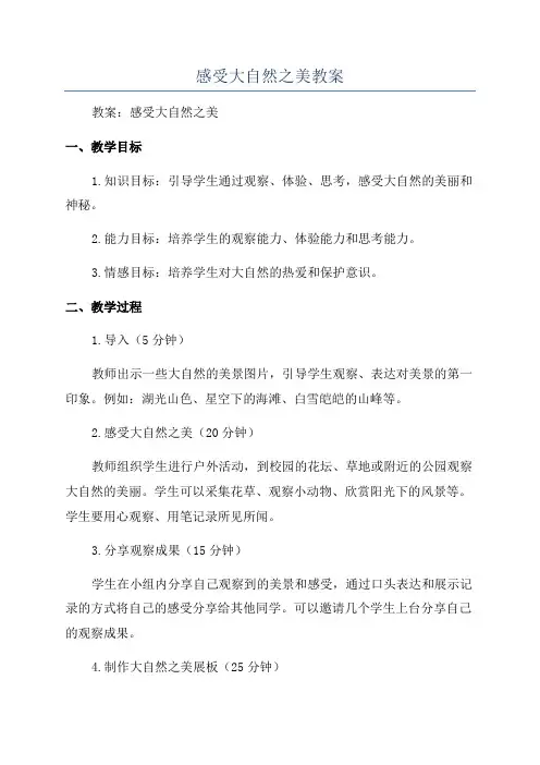 感受大自然之美教案