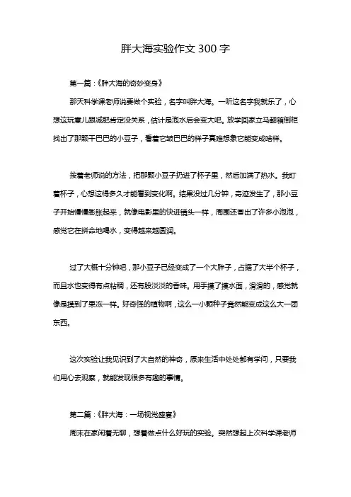 胖大海实验作文300字