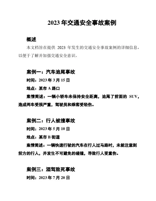 2023年交通安全事故案例