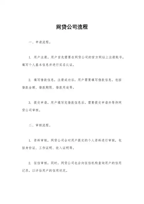 网贷公司流程