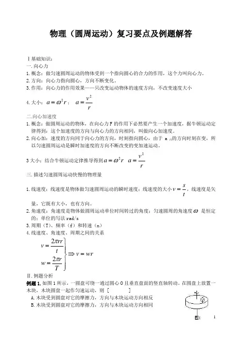 物理(圆周运动)复习要点及例题解答