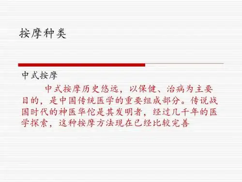 饭店康乐项目--按摩