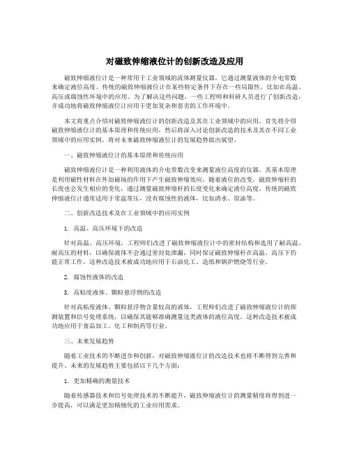 对磁致伸缩液位计的创新改造及应用