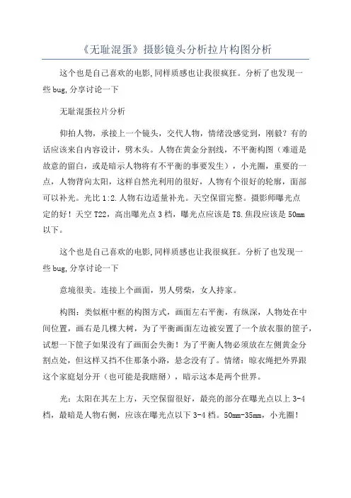 《无耻混蛋》摄影镜头分析拉片构图分析