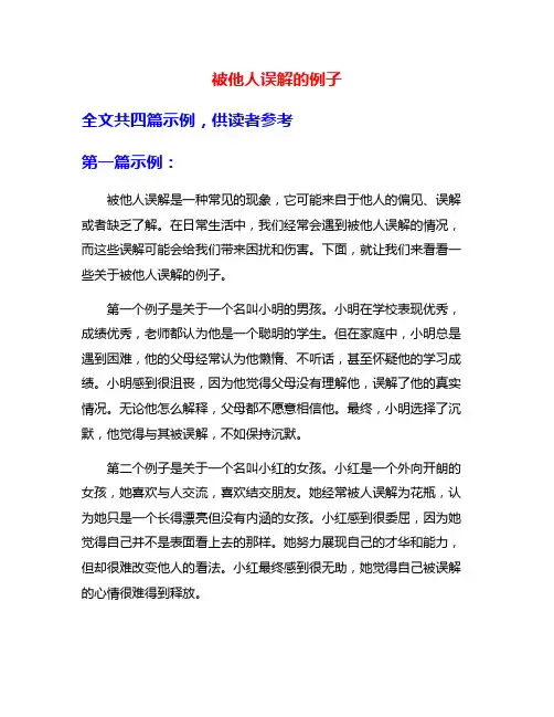 被他人误解的例子