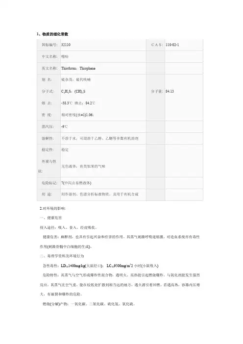 噻吩MSDS