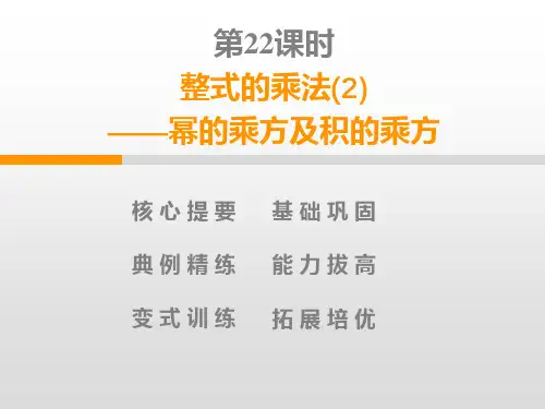 人教版八年级数学上册第14章-第22课时 整式的乘法——幂的乘方及积的乘方