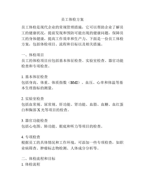 员工体检方案