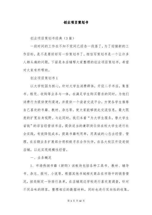 创业项目策划书