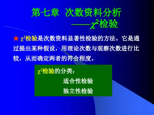 次数资料分析——2检验