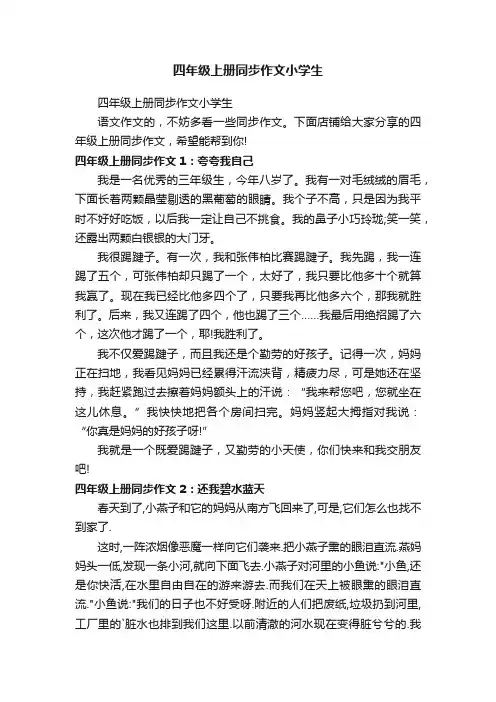 四年级上册同步作文小学生