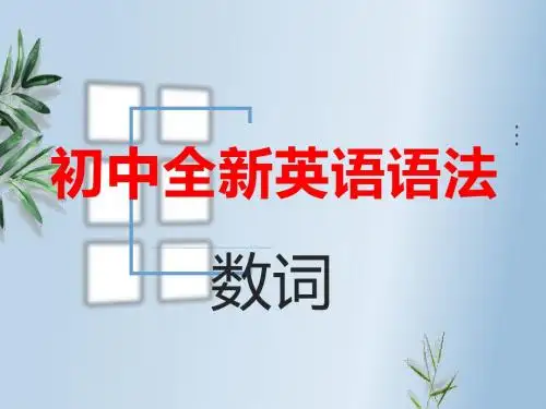 初中全新英语语法——数词(共13张PPT)