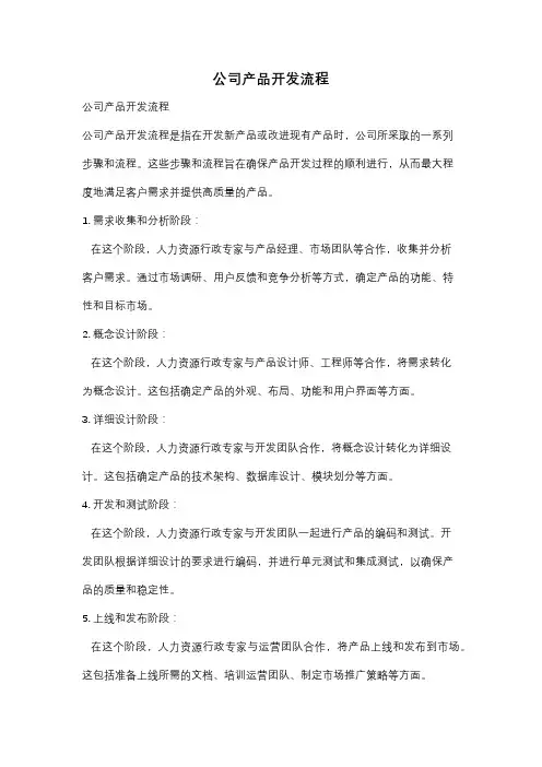 公司产品开发流程