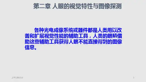 光电成像原理与技术人眼的视觉特性与图像探测学习PPT教案