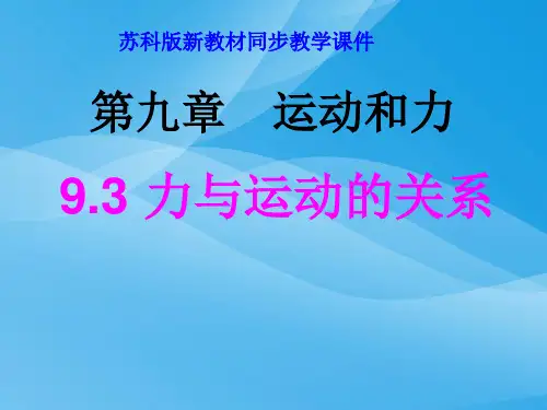 力与运动的关系ppt5 苏科版优质课件优质课件