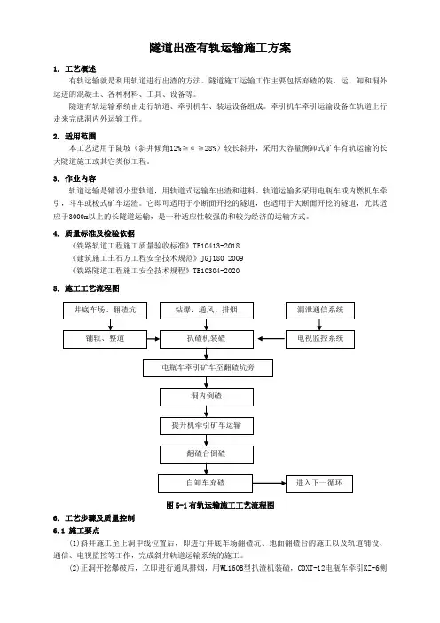 隧道出渣有轨运输施工方案