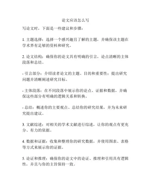 论文应该怎么写
