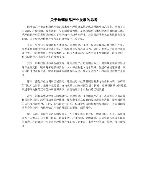 关于地理信息产业发展的思考