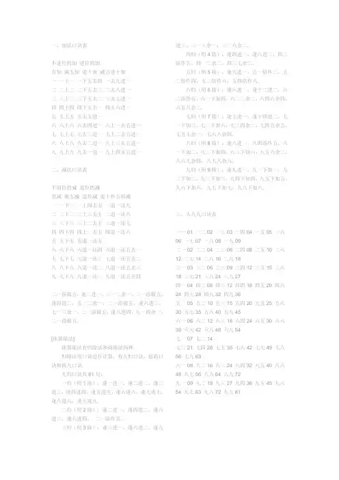 珠算口诀