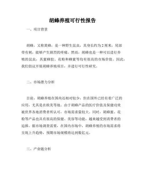 胡蜂养殖可行性报告