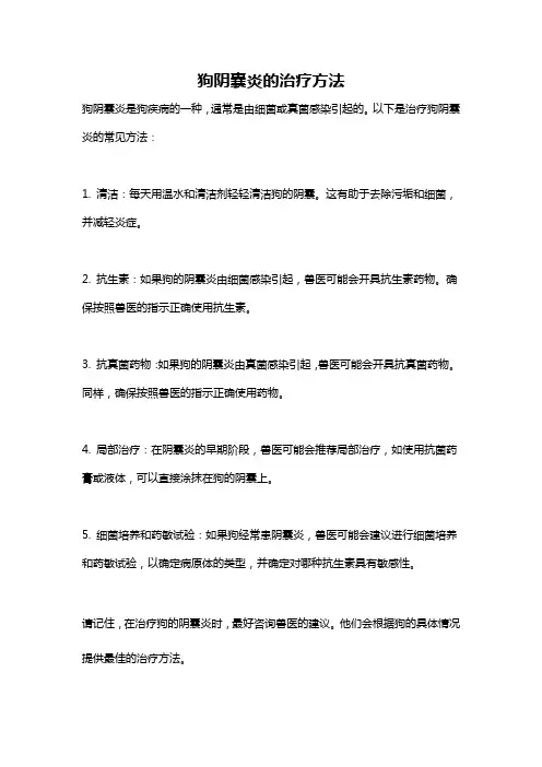 狗阴囊炎的治疗方法