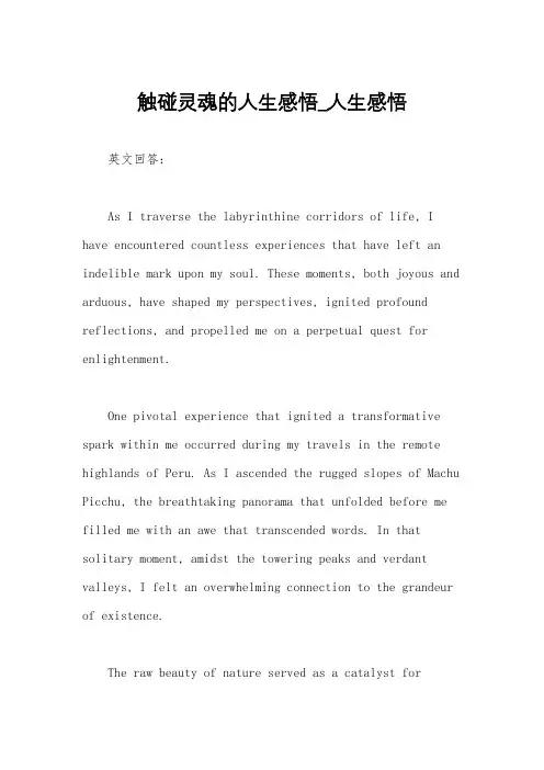 触碰灵魂的人生感悟_人生感悟