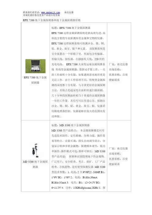 EPX-7500地下金属探测器和地下金属探测器价格