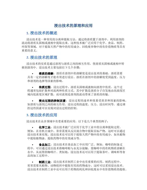 浸出技术的原理和应用