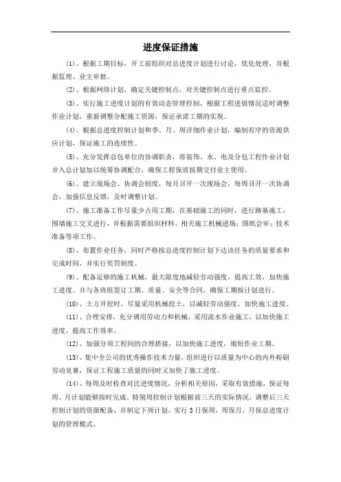 进度保证措施