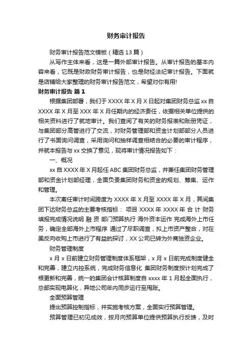 财务审计报告