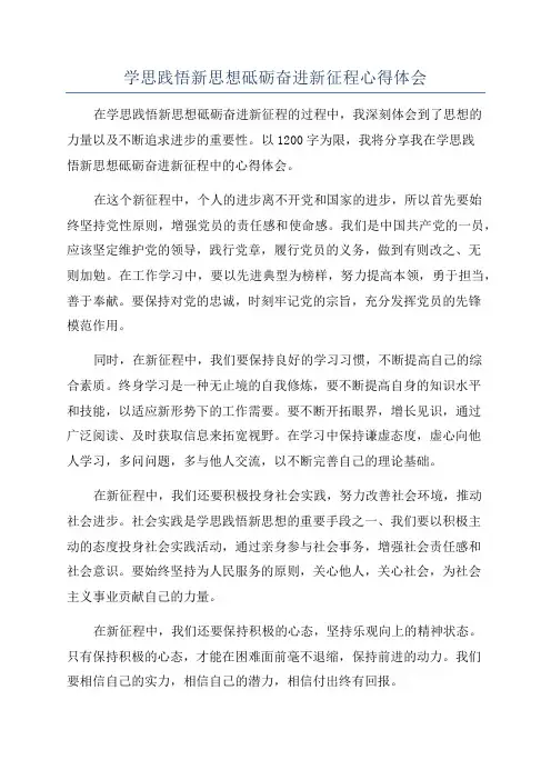 学思践悟新思想砥砺奋进新征程心得体会