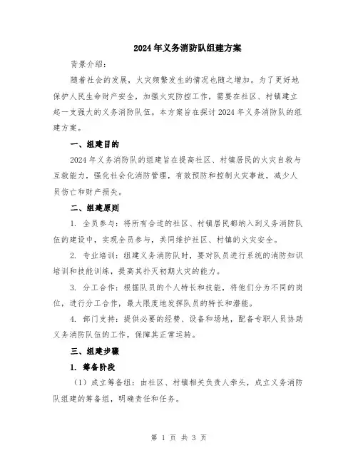 2024年义务消防队组建方案