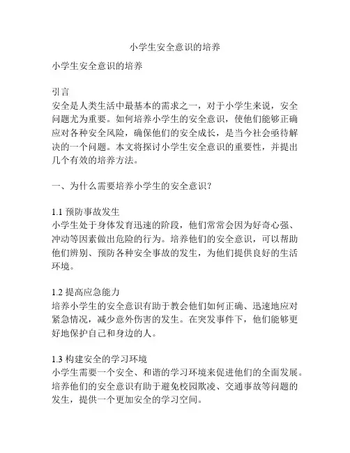 小学生安全意识的培养