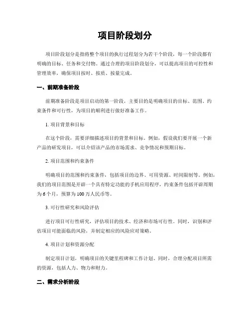项目阶段划分