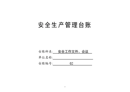 安全工作文件台账、会议记录