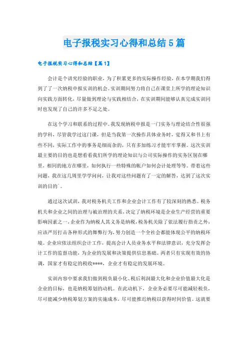 电子报税实习心得和总结5篇.doc
