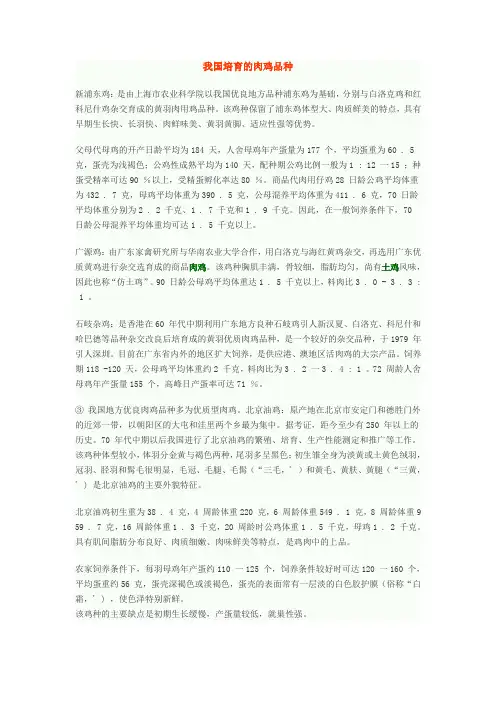 鸡的品种