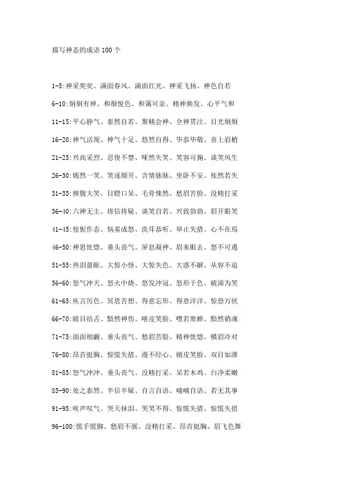 描写神态的成语100个