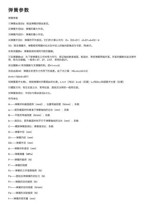弹簧参数——精选推荐