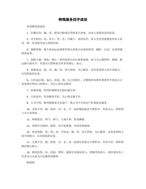 特殊服务四字成语