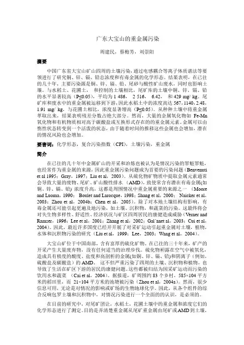广东大宝山的重金属污染