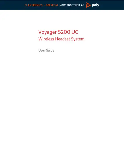 Voyager 5200 UC 无线耳机系统用户手册说明书